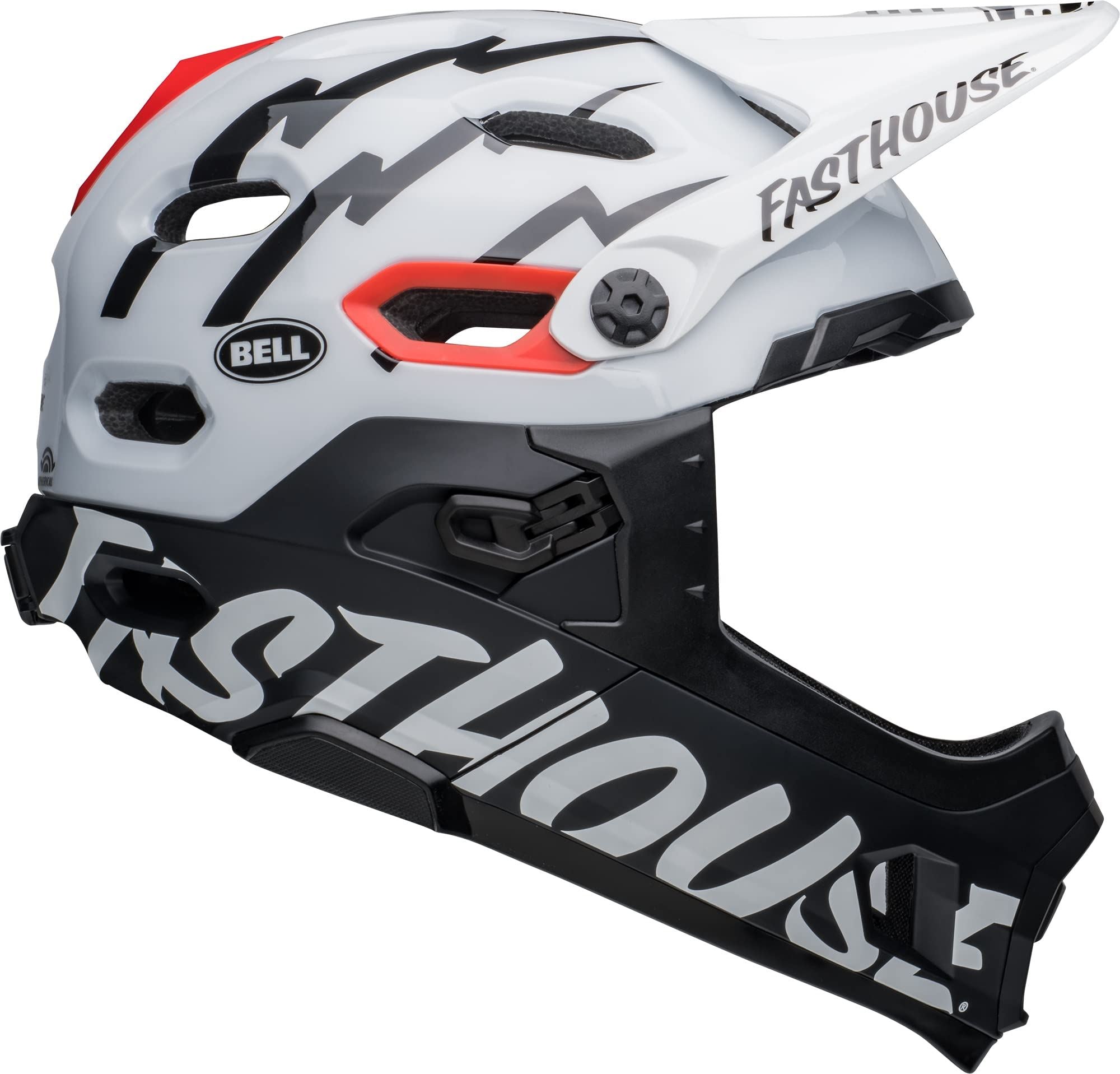 bell helmet 59 cm size Bell Super DH Spherical Adult Mountain Bike Helmet - Fasthouse Matte/Gloss White/Black