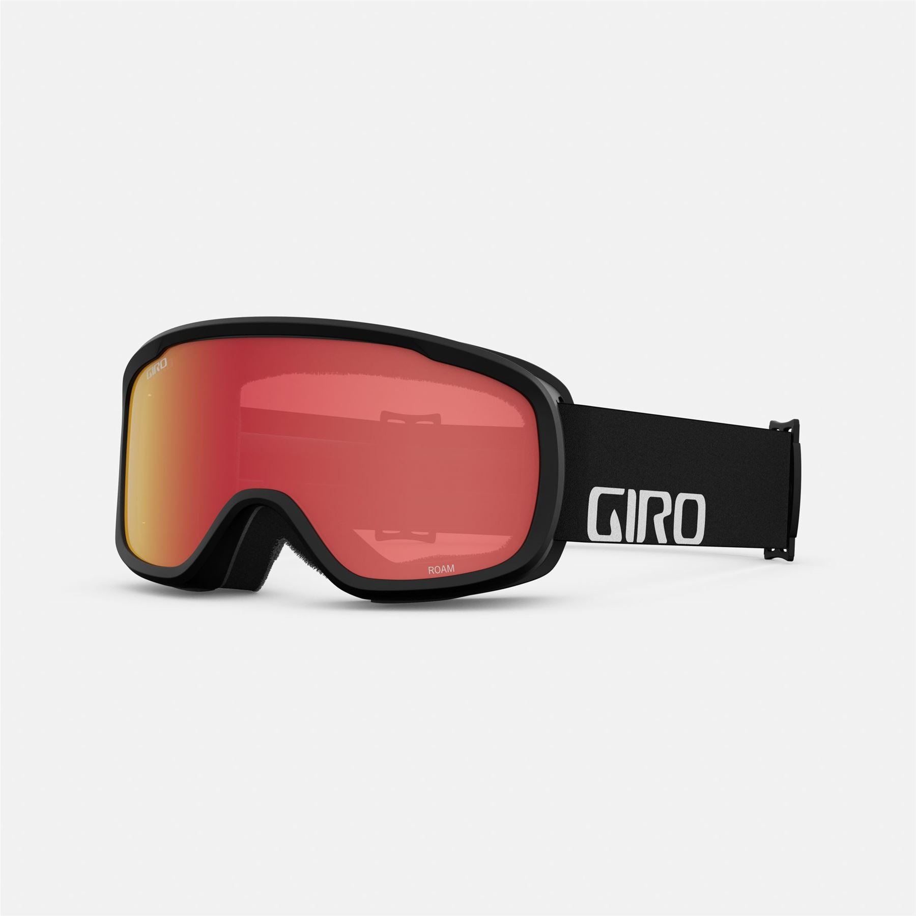 snowboard goggles asian fit Giro Roam AF Snow Goggles, Black Wordmark / Amber Scarlet