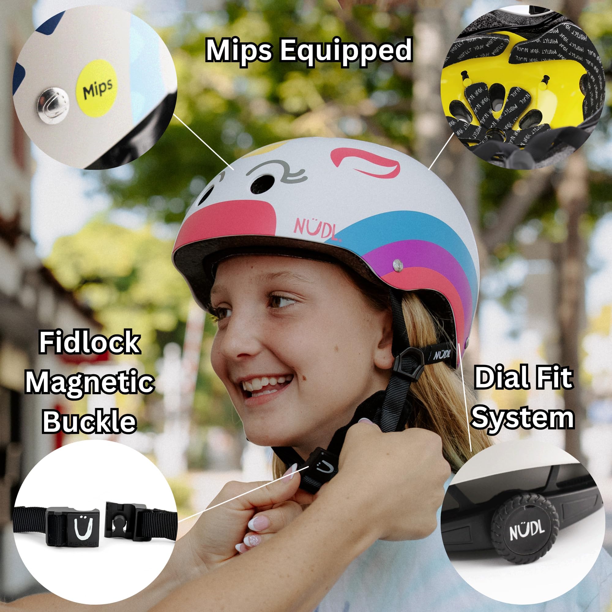 bike helmet kids magnetic NÜDL Youth Kids MIPS Bike Helmet For Boys, Girls, Teens & Children Roar