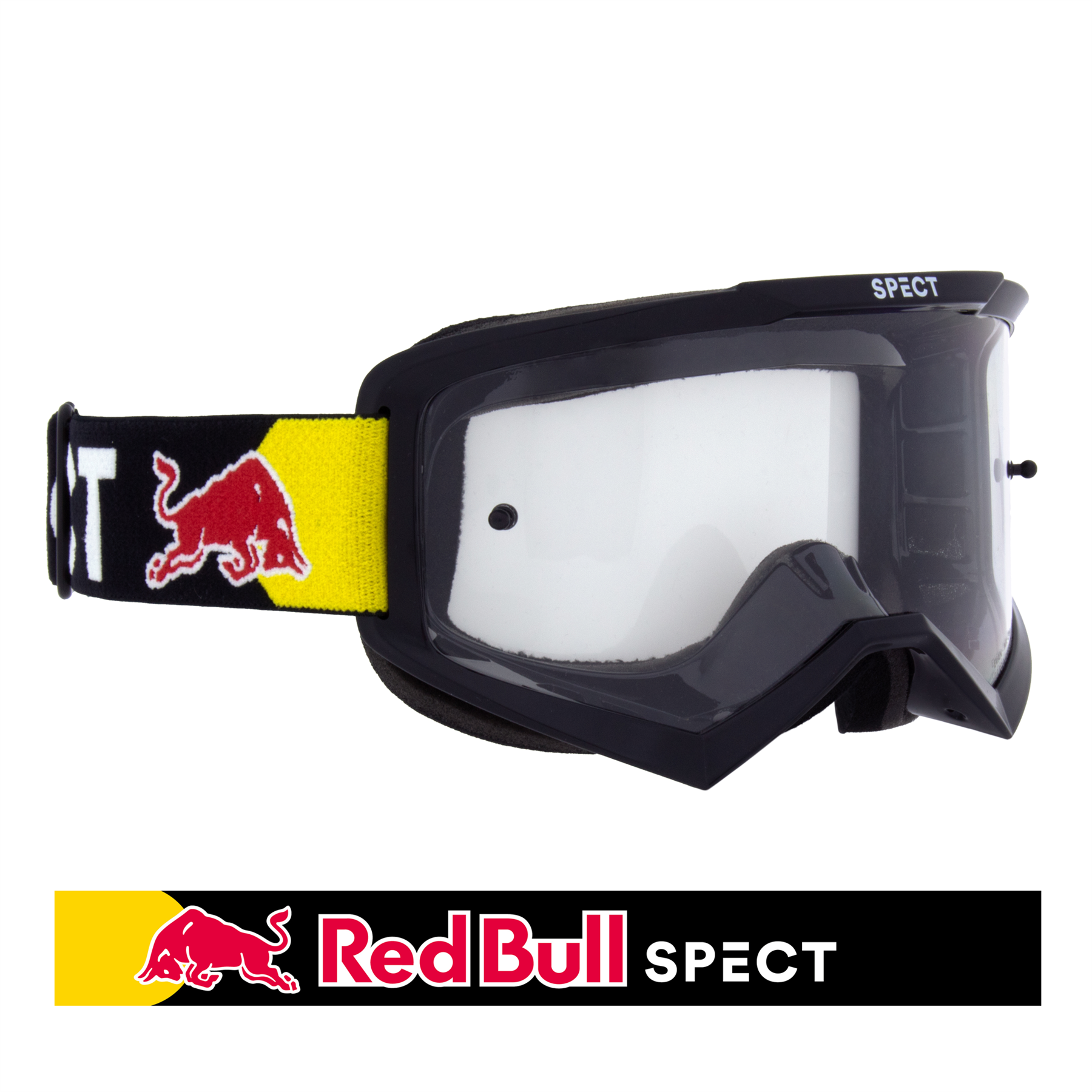 red bull mx goggles Red Bull Spect Evan MX Goggles Matte Black Frame - Black/Colored Strap